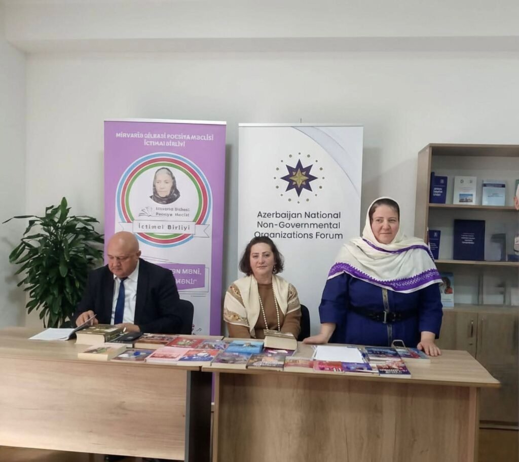 “Mirvarid Dilbazi Poeziya Məclisi” İctimai Birliyinin təşəbbüsü və təşkilatçılığı ilə Azərbaycan Milli Qeyri-Hökumət Təşkilatları Forumunda “14 Fevral – Beynəlxalq Kitab Bağışlanma Günü” münasibətilə “Kitablar ən yaxın dostumuzdur” adlı tədbir keçirilib.